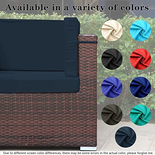 Qaworci Outdoor Cushion Slipcovers, Waterproof Patio Cushion Covers Replacement, Washable Patio Cushion Covers, Cushion Covers for Patio Furniture with Zipper (Blue)