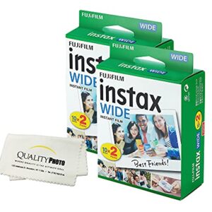 Fujifilm instax Wide Instant Film for Fujifilm instax Wide 300, 200, and 210 Cameras w/Microfiber Cloth by Quality Photo (40 Exposures)