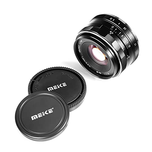 Meike 35mm F1.7 Large Aperture Manual Focus Prime Fixed Lens APS-C Compatible with Sony E-Mount Mirrorless Cameras NEX 3 3N NEX 5R NEX 6 7 A6600 A6400 A5000 A5100 A6000 A6100 A6300 A6500 A3000