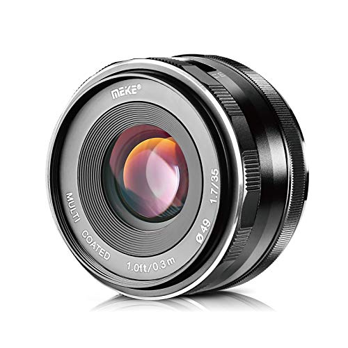 Meike 35mm F1.7 Large Aperture Manual Focus Prime Fixed Lens APS-C Compatible with Sony E-Mount Mirrorless Cameras NEX 3 3N NEX 5R NEX 6 7 A6600 A6400 A5000 A5100 A6000 A6100 A6300 A6500 A3000