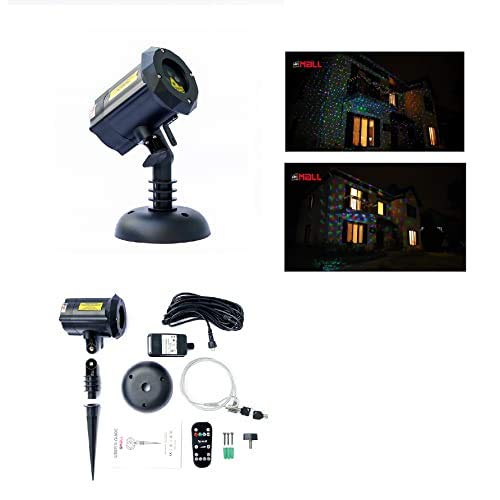 LedMall Christmas Laser Projector Lights Outdoor, Motion Firefly Red, Green and Blue with Remote Control and Security Lock