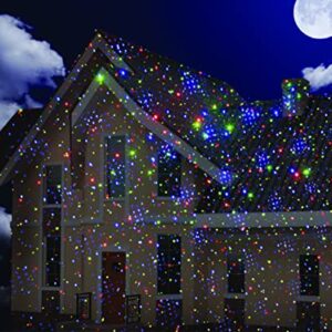 LedMall Christmas Laser Projector Lights Outdoor, Motion Firefly Red, Green and Blue with Remote Control and Security Lock