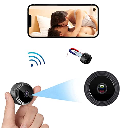 Wireless Mini WiFi Hidden Camera, Upgraded HD 1080P Portable Home Security Cameras with Night Vision, Monitor Detection Tiny Cameras for Indoor/Outdoor(Not Included SD Card)