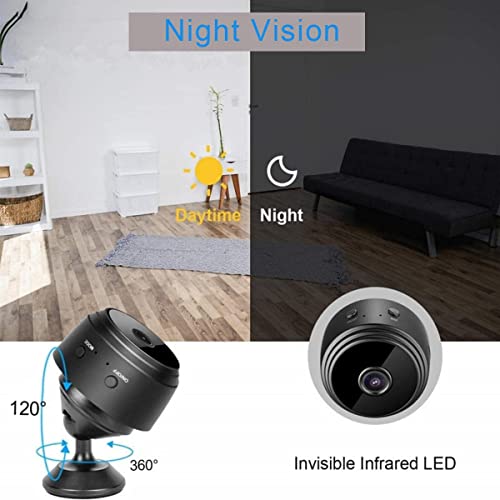 Wireless Mini WiFi Hidden Camera, Upgraded HD 1080P Portable Home Security Cameras with Night Vision, Monitor Detection Tiny Cameras for Indoor/Outdoor(Not Included SD Card)