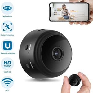 Wireless Mini WiFi Hidden Camera, Upgraded HD 1080P Portable Home Security Cameras with Night Vision, Monitor Detection Tiny Cameras for Indoor/Outdoor(Not Included SD Card)