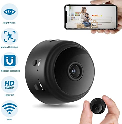 Wireless Mini WiFi Hidden Camera, Upgraded HD 1080P Portable Home Security Cameras with Night Vision, Monitor Detection Tiny Cameras for Indoor/Outdoor(Not Included SD Card)