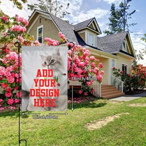 Custom Garden Flag Personalized Design Your Favorite Text Picture Photo Double Sided Printed Garden Flags Good Wrinkle Resistance Durable Not Easy To Fade Yard Flag For Courtyard Balcony Garden Etc 12 X 18 In