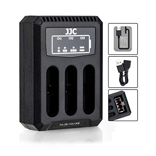 Multi Battery USB Charger for Ricoh DB-110 Olympus LI-90B, Compatible with Ricoh GR III GR IIIx GR3x WG-6 and Olympus Tough TG-6 TG-5 TG-4 TG-3 TG-2 TG-1 Stylus X-Z2 iHS SP-100