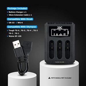 Multi Battery USB Charger for Ricoh DB-110 Olympus LI-90B, Compatible with Ricoh GR III GR IIIx GR3x WG-6 and Olympus Tough TG-6 TG-5 TG-4 TG-3 TG-2 TG-1 Stylus X-Z2 iHS SP-100