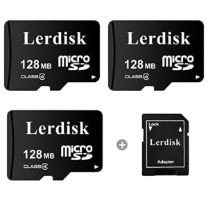 lerdisk factory wholesale 3-pack micro sd card 128mb class 4 in bulk small capacity 3-year warranty produced by 3c group authorized licencee special for small files storage or company use (not gb)