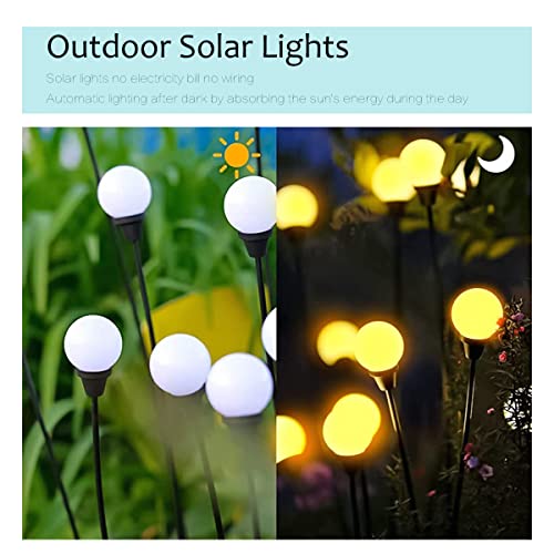 LIPIFAY Solar Powered Firefly Lights, Outdoor Waterproof Starburst Swaying Light, Vibrant Garden Solar Lights, for Yard Lawn Pathway Decoration, Warm White (2 Pack)