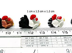 Mixed 2 Colour Lot of 12 Miniature Animal Chicken Outdoor Patio Decor Fairy Garden Supplies Animal Figurine Furniture Dollhouse