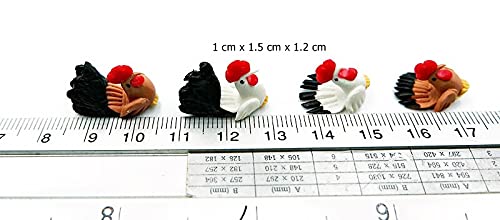 Mixed 2 Colour Lot of 12 Miniature Animal Chicken Outdoor Patio Decor Fairy Garden Supplies Animal Figurine Furniture Dollhouse