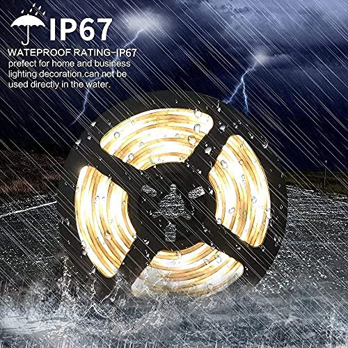 Outdoor Solar Lights 16.6ft IP67 Waterproof, 4400mAh High Capacity Garden Flexible Light Bar 8 Modes / Lighting for Outdoor Garden Valentine's Day Decoration (Warm White