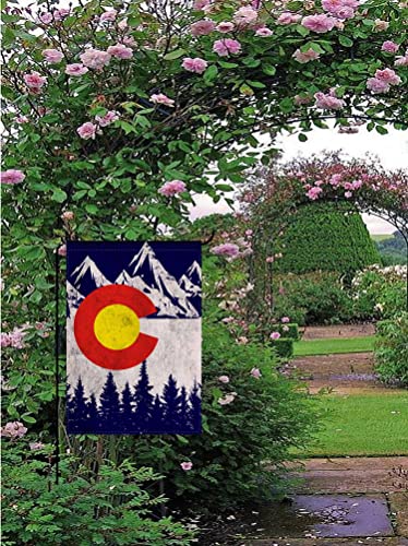 FLCHWY Colorado Flag Mountain Colorado States Garden Flag 12.5X 18 Inch,Colorado CO Flags C Flag Vintage Mountain Garden Flag Double Sided Outside Yard Outdoor Decoration