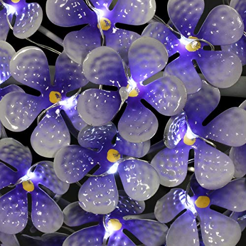 Exhart Garden Solar Lights, Decorative Hydrangea Flower Garden Stake, 26 LEDs, Cute Metal Outdoor Decoration, Purple, 7 x 21.5 Inch