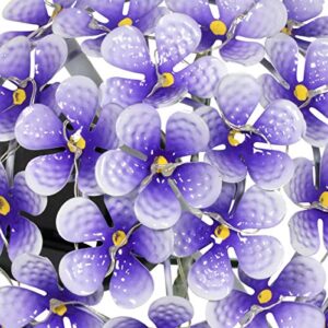 Exhart Garden Solar Lights, Decorative Hydrangea Flower Garden Stake, 26 LEDs, Cute Metal Outdoor Decoration, Purple, 7 x 21.5 Inch