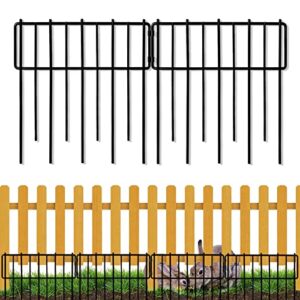 blingluck animal barrier fence, 10 pcs upgrade 1.26 in gap decorative fences no dig fence for rabbits and dog ground defense, rustproof metal wire garden fence border for garden & patio landscaping