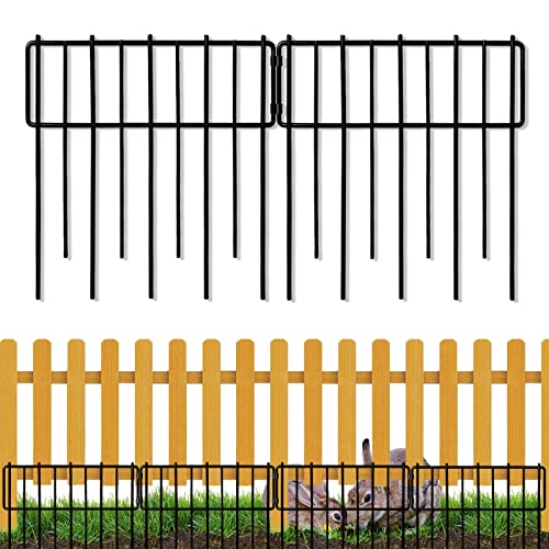 Blingluck Animal Barrier Fence, 10 Pcs Upgrade 1.26 in Gap Decorative Fences No Dig Fence for Rabbits and Dog Ground Defense, Rustproof Metal Wire Garden Fence Border for Garden & Patio Landscaping