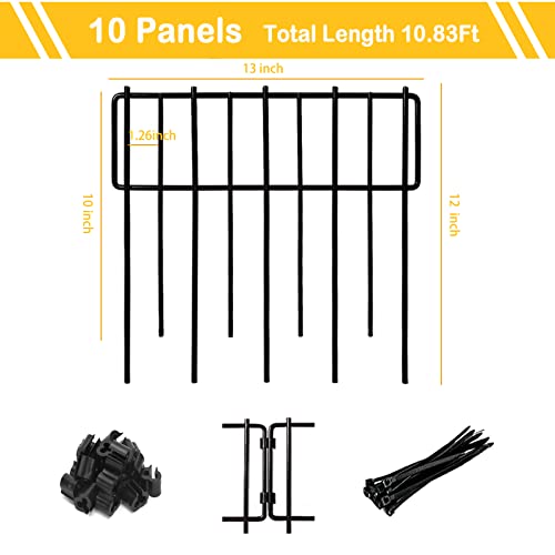 Blingluck Animal Barrier Fence, 10 Pcs Upgrade 1.26 in Gap Decorative Fences No Dig Fence for Rabbits and Dog Ground Defense, Rustproof Metal Wire Garden Fence Border for Garden & Patio Landscaping