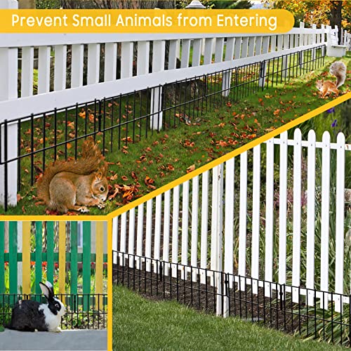 Blingluck Animal Barrier Fence, 10 Pcs Upgrade 1.26 in Gap Decorative Fences No Dig Fence for Rabbits and Dog Ground Defense, Rustproof Metal Wire Garden Fence Border for Garden & Patio Landscaping