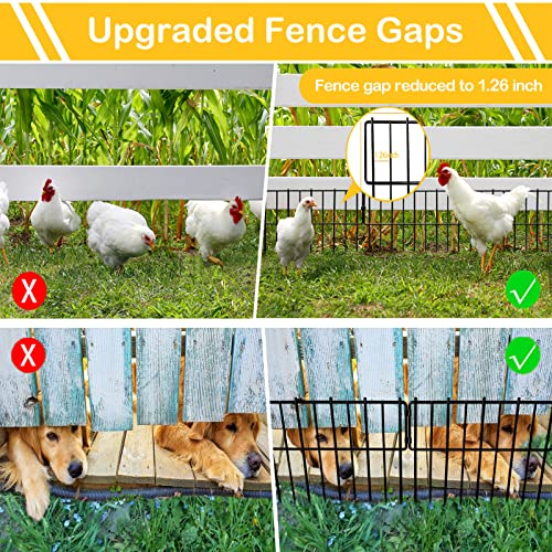 Blingluck Animal Barrier Fence, 10 Pcs Upgrade 1.26 in Gap Decorative Fences No Dig Fence for Rabbits and Dog Ground Defense, Rustproof Metal Wire Garden Fence Border for Garden & Patio Landscaping