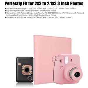 256 Pockets Photo Album for Fujifilm Instax Mini 11 12 9 7+ 40 Evo Liplay 90 8 Instant Camera/Mini Link SP-1 Printer, Photo Album for Polaroid Zink 2x3" Photo/Mint Zip Instant Camera Printer (Pink)