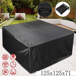 AMSAMOTION Garden Furniture Covers, Garden Table Cover Protective Cover Garden Outdoor Furniture Set Cover Oxford Waterproof, Windproof, Anti-UV 49"x49"x29