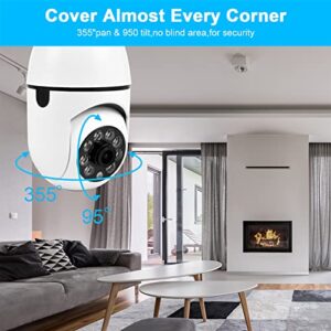 GAORYT Light Bulb Camera,Bulb Camera 360°Degree WiFi Outdoor,1080P HD Smart Wireless Security Camera with Motion Detection Alarm Night Vision for Home Indoor and Outdoor