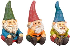 gnome – garden decor (3 piece) mystical gnomes will give personality to your space – gnomes figurines – garden gnome outdoor