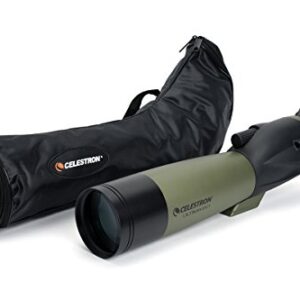 Celestron – Ultima 80 Angled Spotting Scope – 20-60x Zoom Eyepiece – Multi-coated Optics for Bird Watching, Wildlife, Scenery and Hunting – Waterproof and Fogproof – Includes Soft Carrying Case