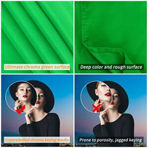 GFCC Green Screen Backdrop - 8FTX10FT Polyester Photo Backdrop for Photoshoot Greenscreen Background for Photography Video Recording Photo Background