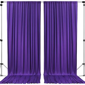 AK TRADING CO. 10 feet x 10 feet Purple Polyester Backdrop Drapes Curtains Panels with Rod Pockets - Wedding Ceremony Party Home Window Decorations (DRAPE-5x10-PURPLE)