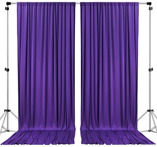 AK TRADING CO. 10 feet x 10 feet Purple Polyester Backdrop Drapes Curtains Panels with Rod Pockets - Wedding Ceremony Party Home Window Decorations (DRAPE-5x10-PURPLE)