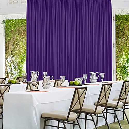 AK TRADING CO. 10 feet x 10 feet Purple Polyester Backdrop Drapes Curtains Panels with Rod Pockets - Wedding Ceremony Party Home Window Decorations (DRAPE-5x10-PURPLE)