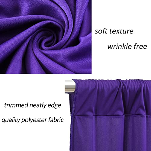 AK TRADING CO. 10 feet x 10 feet Purple Polyester Backdrop Drapes Curtains Panels with Rod Pockets - Wedding Ceremony Party Home Window Decorations (DRAPE-5x10-PURPLE)