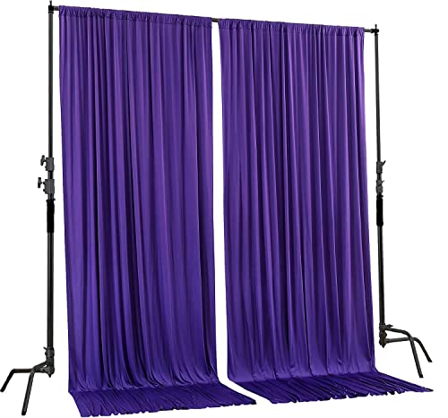 AK TRADING CO. 10 feet x 10 feet Purple Polyester Backdrop Drapes Curtains Panels with Rod Pockets - Wedding Ceremony Party Home Window Decorations (DRAPE-5x10-PURPLE)