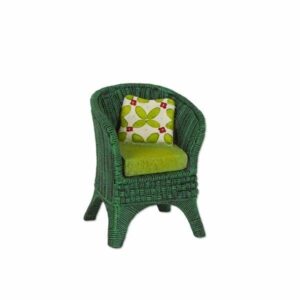 for miniature fairy garden green wicker chair – miniature fairy garden