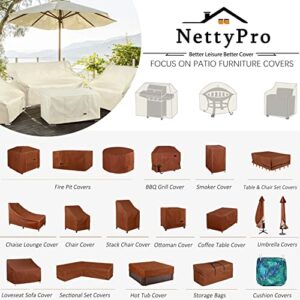 NettyPro Patio Chair Covers for Outdoor Furniture 2 Pack, Waterproof Heavy Duty Lawn Patio Furniture Cover Deep Seat Dining Chair Covers High Back, 34W x 37D x 36H inches, Beige