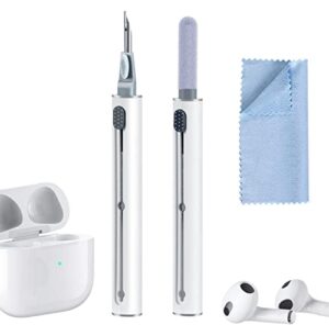 2pcs airpod cleaner kit，earbud cleaning kit for airpods pro 1 2 3， multi-function cleaning pen with soft brush flocking sponge，suitable for bluetooth headset, charging box, mobile phone, earbud