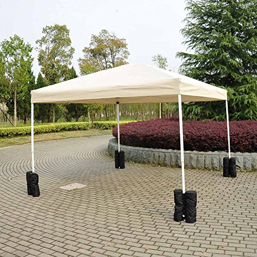 MOOCY Large Weight Bags for Party Weeding Pop up Canopy Outdoor Shelter, Heavy Duty Instant Leg Canopy, White Sand Bags Anchor Kit, Set of 4 (Black)