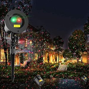 coowoo christmas laser light projector red and green star laser lights show with timer for outdoor decorations waterproof landscape lighting for christmas and holidays