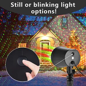 COOWOO Christmas Laser Light Projector Red and Green Star Laser Lights Show with Timer for Outdoor Decorations Waterproof Landscape Lighting for Christmas and Holidays