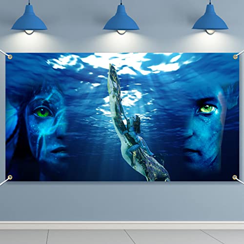 Avatar Party Backdrop Banner,Avatar Party Supplies Decorations Backdrop for Birthday Party Theme Party Room Decor Avatar 2 Character James Neytiri Background for Photo Booth Props