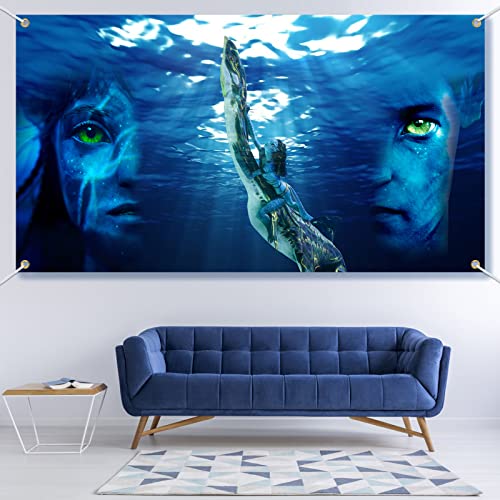 Avatar Party Backdrop Banner,Avatar Party Supplies Decorations Backdrop for Birthday Party Theme Party Room Decor Avatar 2 Character James Neytiri Background for Photo Booth Props