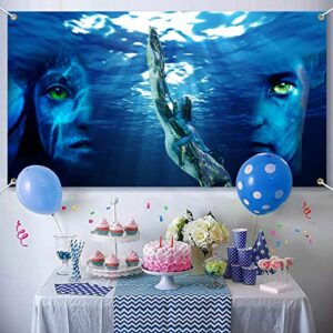 Avatar Party Backdrop Banner,Avatar Party Supplies Decorations Backdrop for Birthday Party Theme Party Room Decor Avatar 2 Character James Neytiri Background for Photo Booth Props