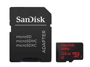 sandisk ultra 128gb microsdxc uhs-i card with adapter, black, standard packaging (sdsqunc-128g-gn6ma)