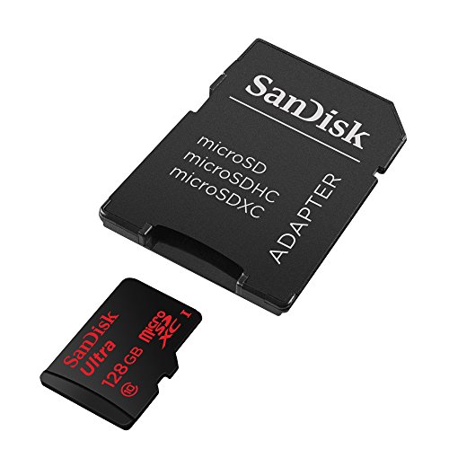 SanDisk Ultra 128GB microSDXC UHS-I Card with Adapter, Black, Standard Packaging (SDSQUNC-128G-GN6MA)