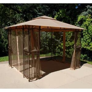garden winds 11 x 9 curved corner panel gazebo replacement canopy top cover and netting – riplock 350