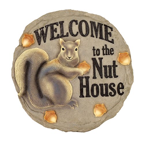 Spoontiques - Garden Décor - Nut House Stepping Stone - Decorative Stone for Garden